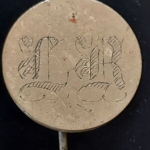 1858 Engraved Monogrammed Pin